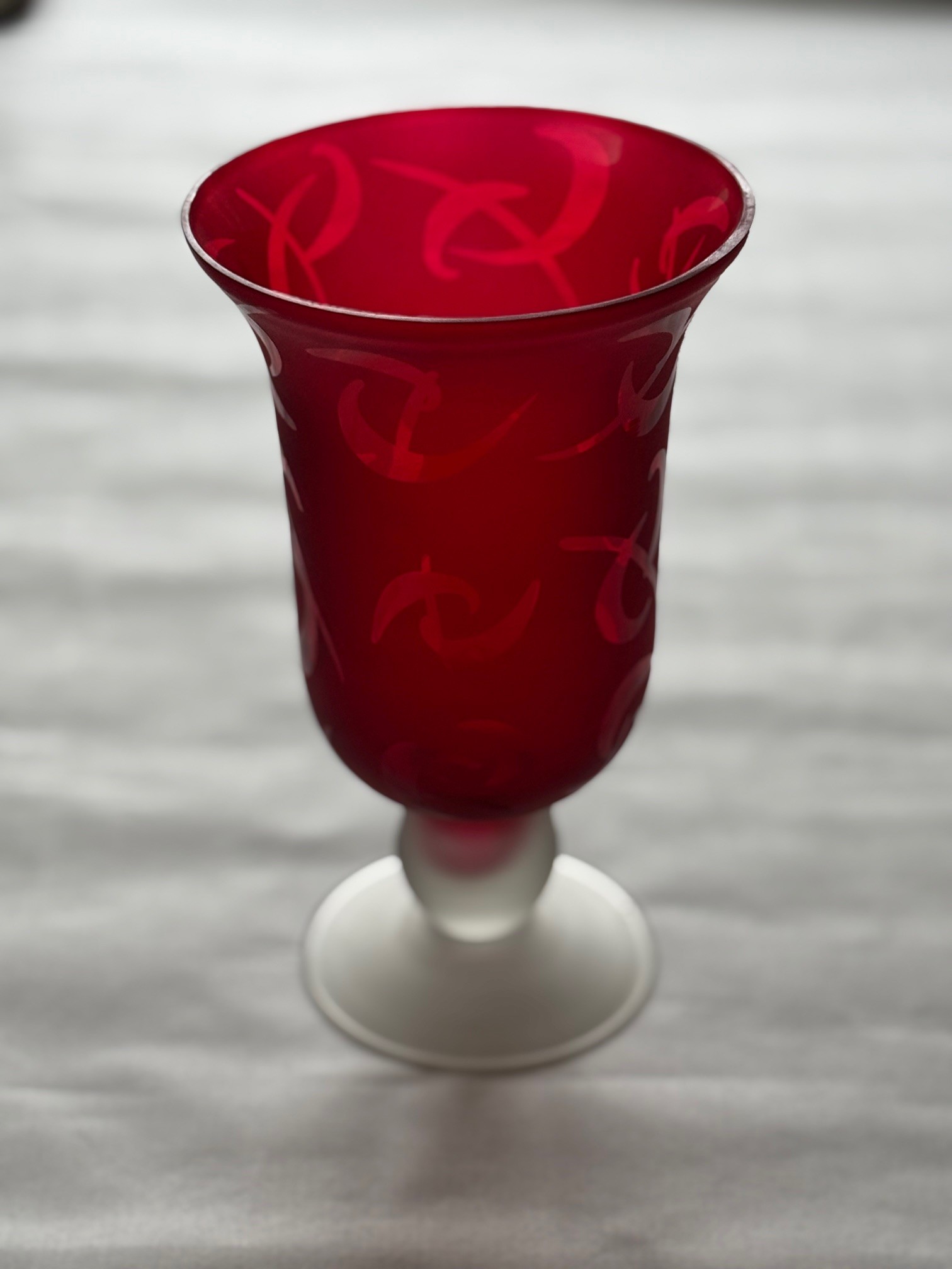 Royal Red Glass Candleholder
