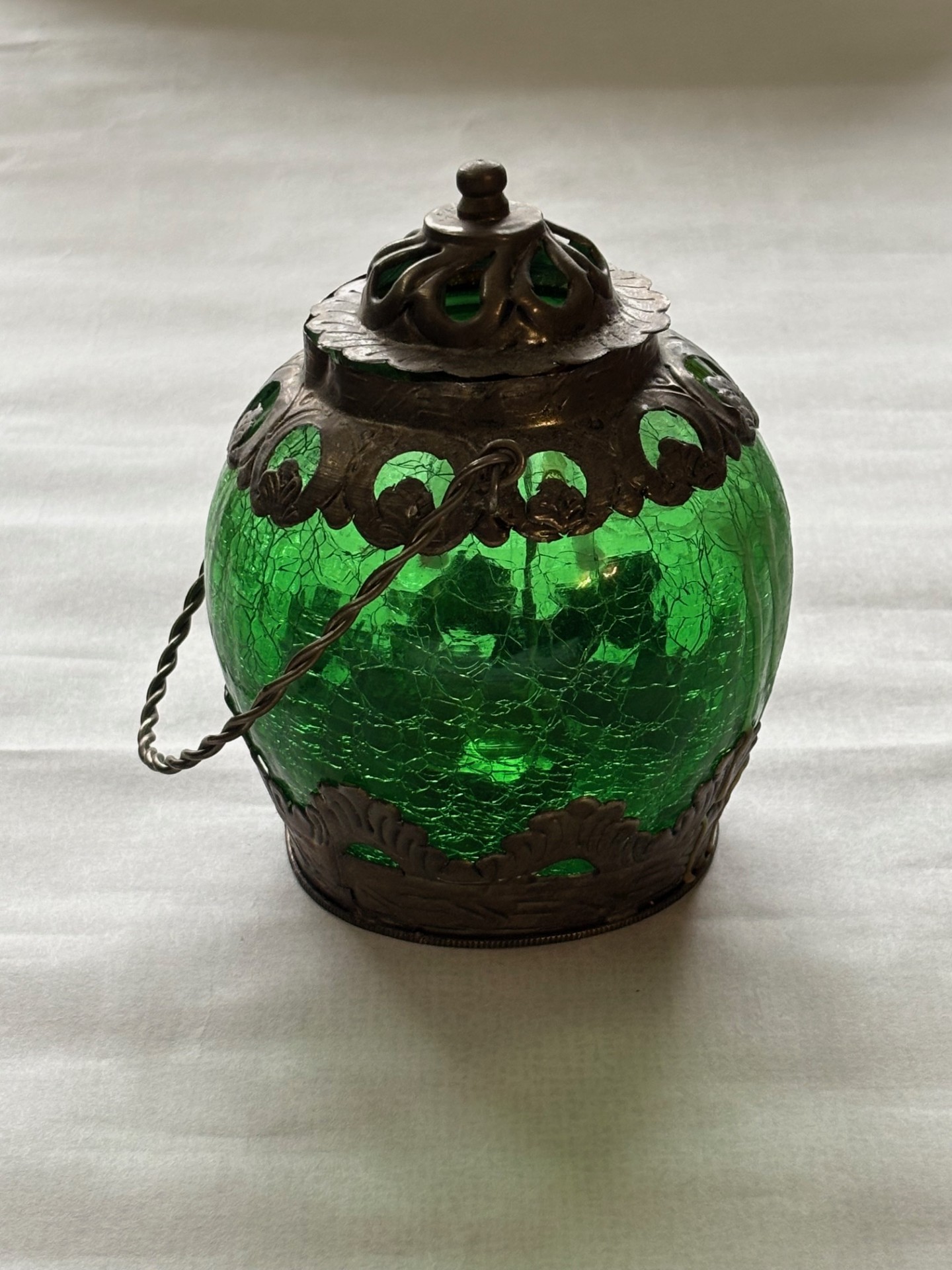 Green Lantern Glass Candleholder